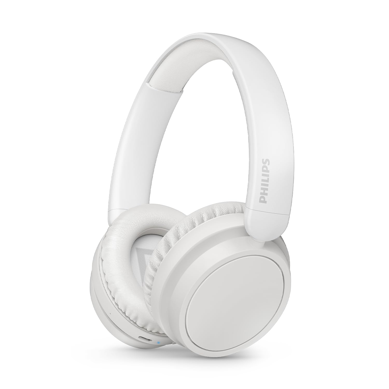 Philips TAH5219WT/00 Lightweight On Ear Wireless Bluetooth Headphones with Passive Noise Isolation - 65 Hours Play Time, Natural Sound, Clear Calls, Dynamic Bass, 2 Hours USB-C Charging- White