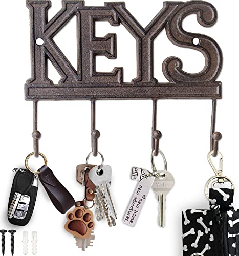 Comfify Key Holder for Wall - Decorative Farmhouse Rustic Wall
