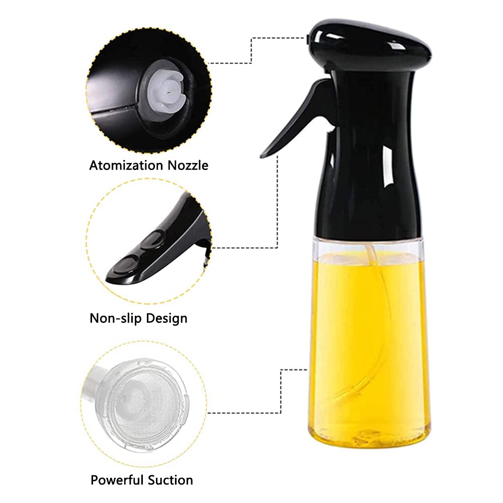 XBOGO Dispenser per olio d'oliva, spruzzatore 2 in 1 per cucinare, 470 ml, bottiglia spray in vetro con versatore, dispenser per olio alimentare e spruzzatore per olio(Bianco