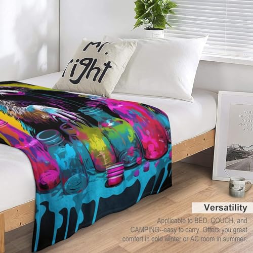 Manta de franela para el frio en el dormitorio con diseño mapache 7