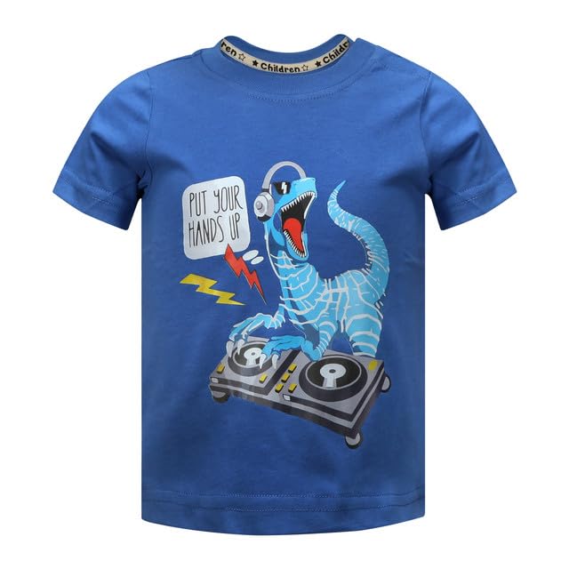 Image of DEEKEY Toddler Boys Shirts Short-Sleeve Little Kids t Shirts Boys' Tops, Tees & Shirts Graphic TEE Age for 2-7 Years 4-Pack