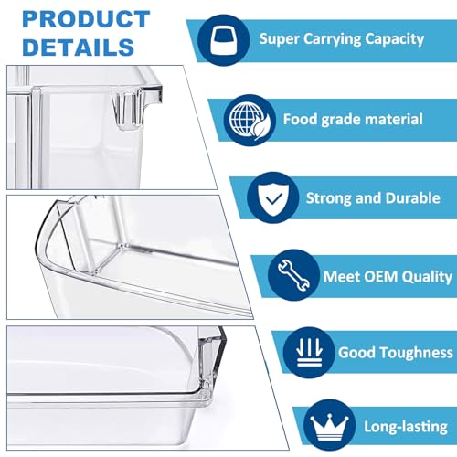 2 Pack UPGRADED W10710203 Refrigerator Door Bin Shelf Replacement Parts for Whirlpool Kenmore Maytag Refrigerator Right Side Bin Replaces WPW10710203 W10451871 3436767 by SENMEDO - Image 3