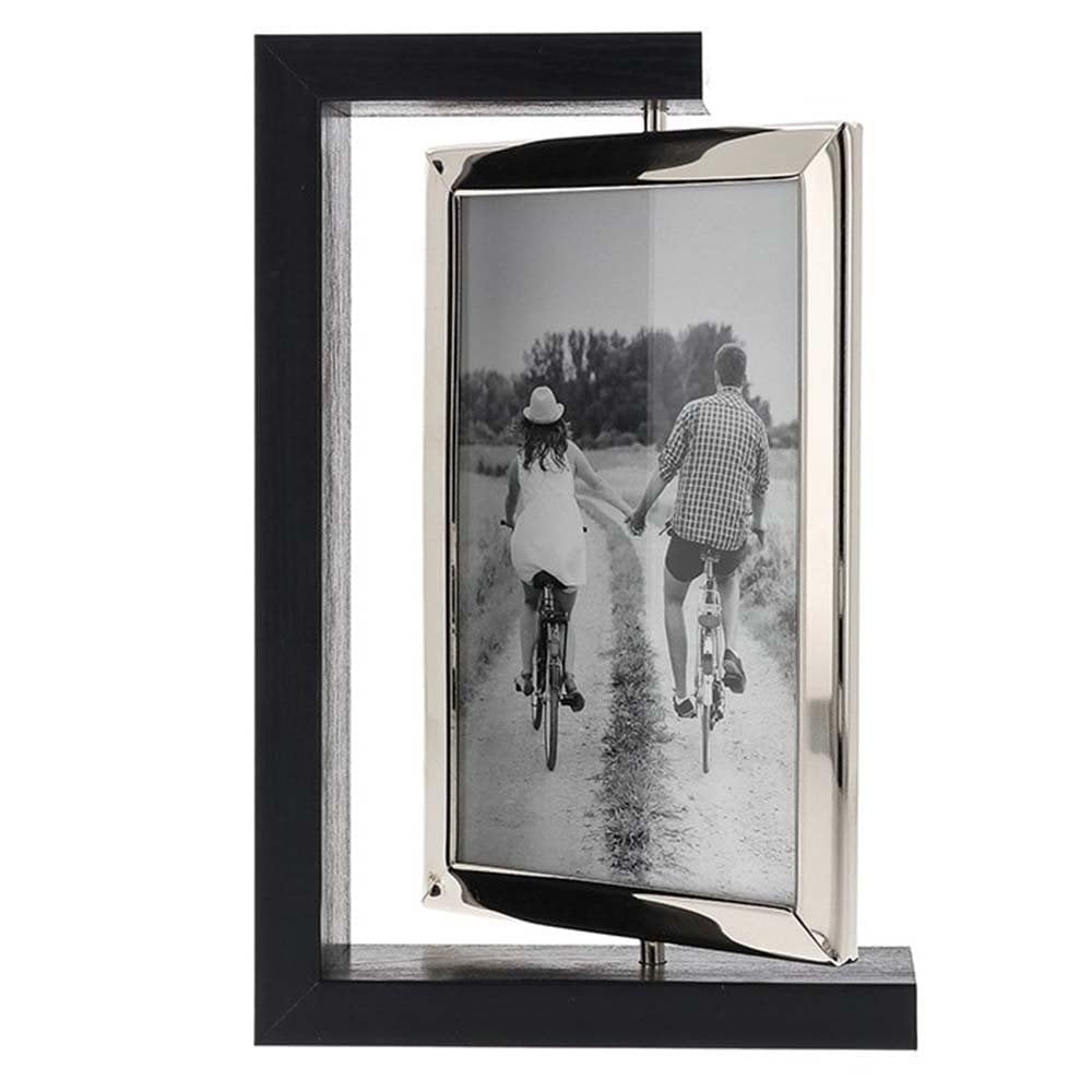 Shudehill Giftware Black Modern Wood Spin Frame 5 X 7