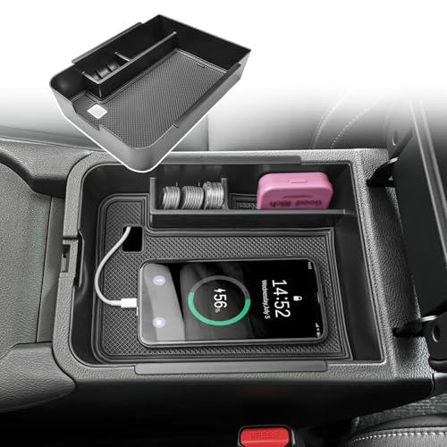 X-TKER Center Console Organizer Tray Compatible with Nissan Sentra 2020 2021 2022 2023 2024 2025 Accessories, Middle Console Organizer for 2020-2025 Sentra Armrest Storage Box Coin Holder, black trim