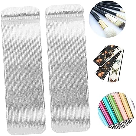 NUOBESTY 50 adet kalem saklama torbası, tekrar kapatılabilir kalem çantası, takı için sağlam saklama torbası, makyaj fırçası, kendinden kapanan tasarım, güvenli taşıma için - Görsel 4