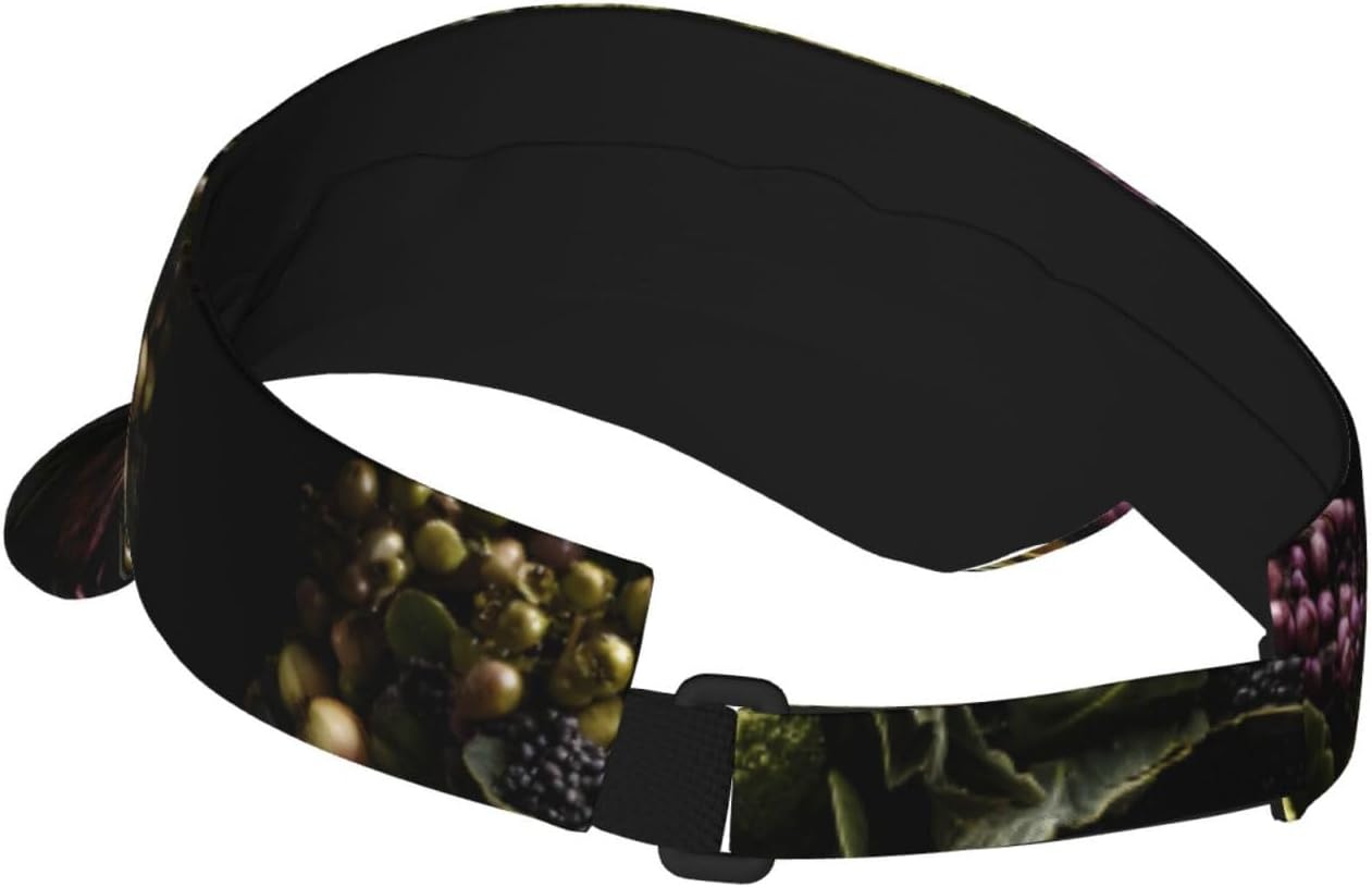 (Broccoli Bouquet) Adult Sun Visor Hat Adjustable Open Top Sports Cap Breathable for Men Women Beach Vacation Essentials Black