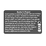Gzrlyf Billetera de metal con tarjeta de oración de barbero, Negro