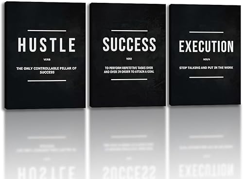 Miniatura 19 de Arte de pared motivacional para oficina, lienzo inspirador, arte de pared, póster de ajetreo, impresión de cita de empresario, pintura de pared, 3