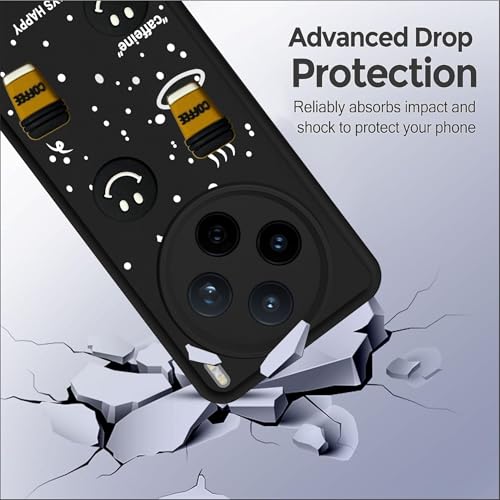 Image of SBMS Silicone Back Cover Case for Vivo X200T 5G | Cute Fun 3D Cartoon, Coffee Design Silicone Case | Camera Protection Bump | Shockproof Back Cover Case for Vivo X200T 5G (Coffe Mug Black)