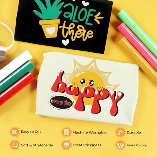 Image of White HTV Heat Transfer Vinyl Bundle: 13 Pack 12 inch x 10 inch White Iron on Vinyl | White Iron on Vinyl for T-Shirt, Heat Transfer Vinyl for Silhouette Cameo or Heat Press Machine