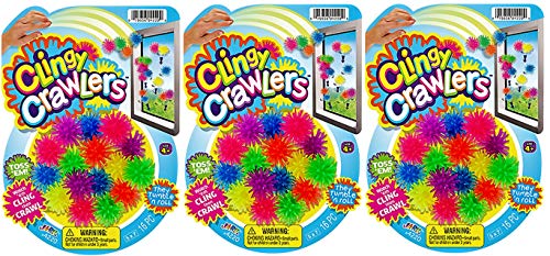 Window Crawlers Wall Climbers Rolling Sticky Toys (3 Packs) by JA-RU. Wall Walker Climber Crawler Sticky Wacky Toy. Party Favors Pinata Filler. 4220-3s