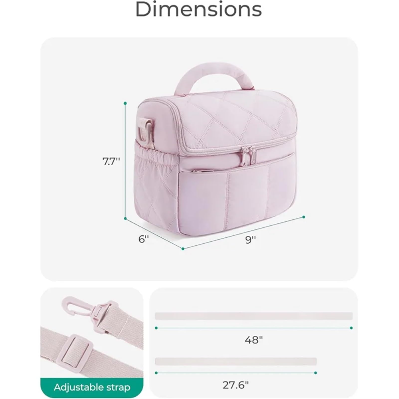 Bolsa térmica doble for el almuerzo, hermética y reutilizable, ideal for trabajo o la escuela Para Trabajo, Escuela, Viajes, Salidas(Beige A)