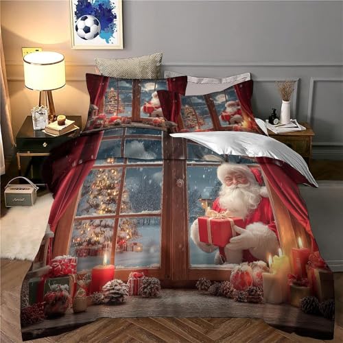 Housse de couette sapins de Noël parure de lit 3D de qualité supérieure