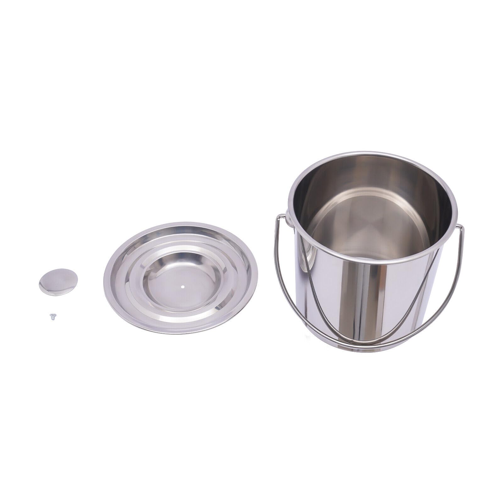 Secchio in Acciaio Inox con Coperchio, 6 L, 12 L, 20 L