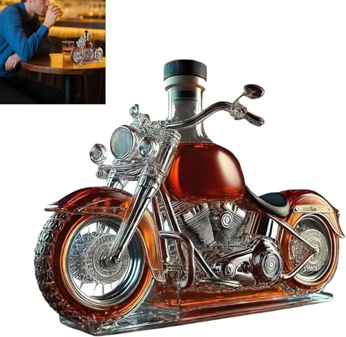Carafe à whisky en verre de style moto 3D pour bar, bureau, cuisine