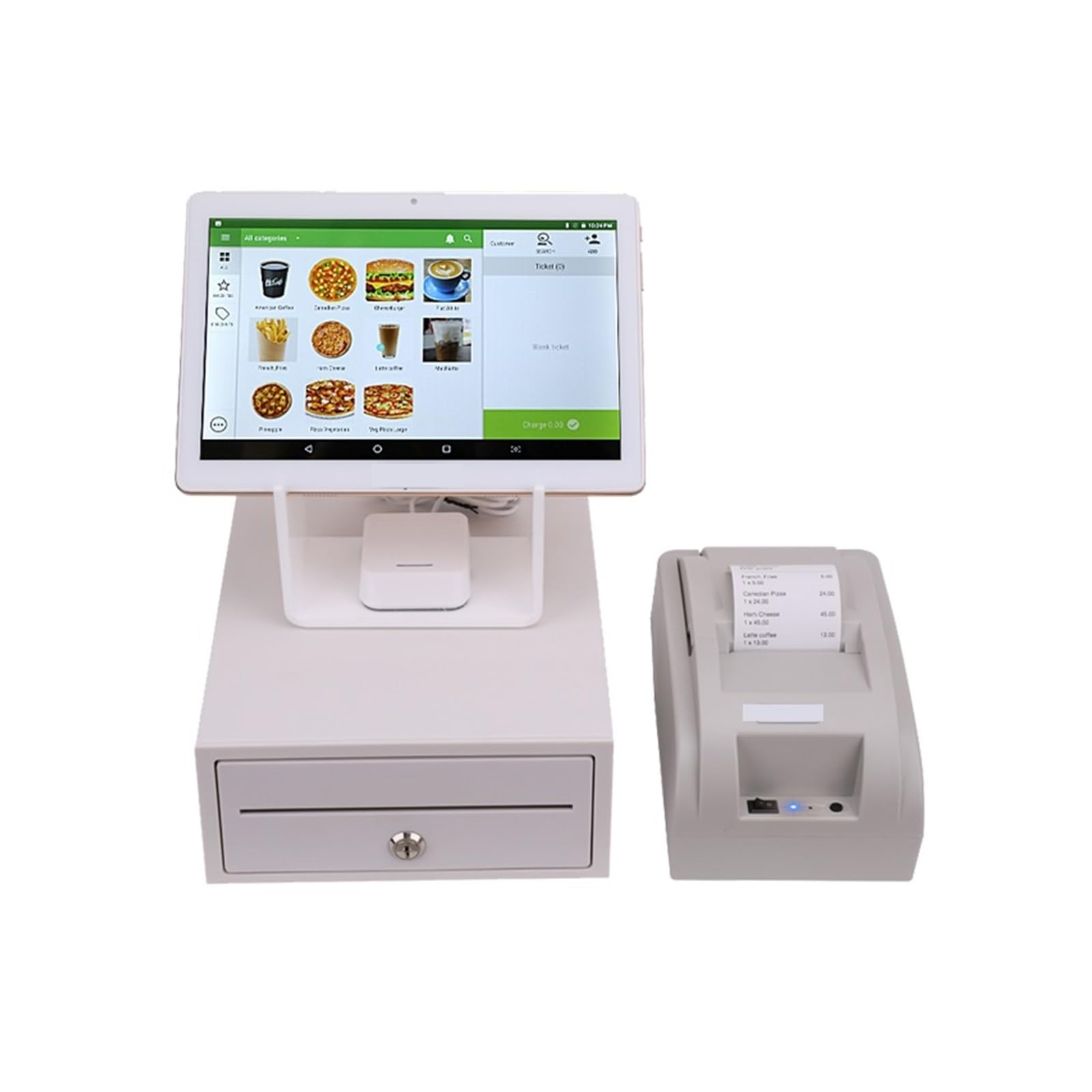 Caja registradora para pequeñas empresas, Caja registradora con pantalla táctil de 10 pulgadas y software POS for tiendas minoristas, restaurantes y supermercados para supermercados, restaurantes y ti