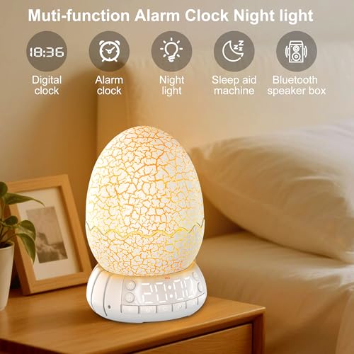 Reloj Despertador Huevo Dinosaurio Digital con Luz Nocturna miniatura 2