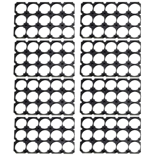 URPIZY 21700 - Soporte para pilas (3 x 5 mm, ABS y policarbonato, marco de plástico para fijar paquetes de baterías, antivibraciones, 8 unidades), color negro