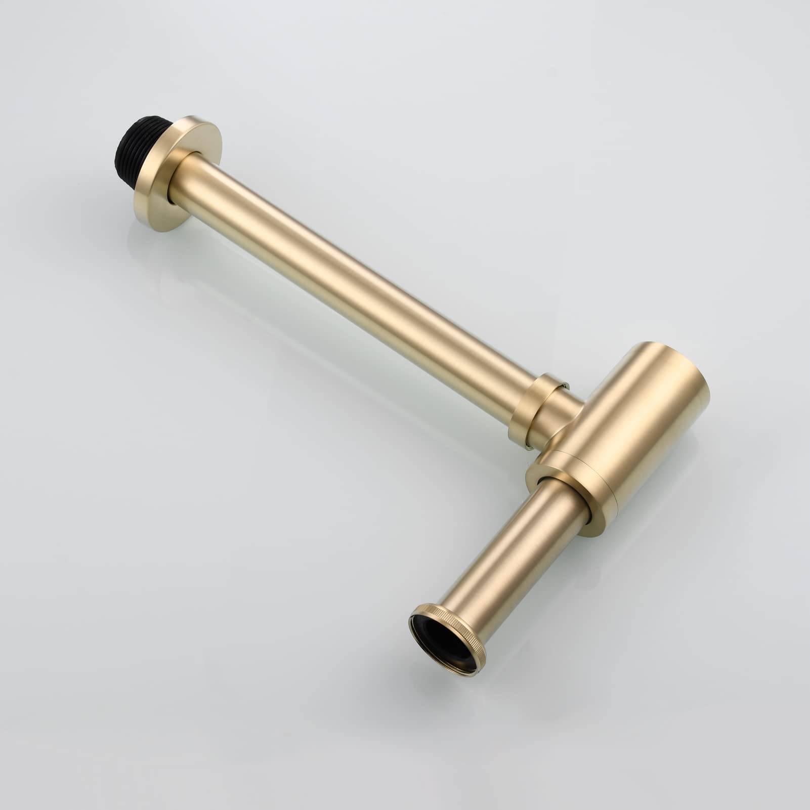 Tecmolog Oro Cepillado Sifon Lavabo Extensible 5-11 cm Laton Sifón de Diseño 1 1/4" para Fregaderos, WT07J2