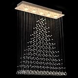 Contemporary Modern Crystal Rain Drop Chandelier Lighting Flush Mount Led Ceiling Bathroom Fixtures Pendant Lamp for Living Dining Room Foyer Bedroom Hallway Entry L32