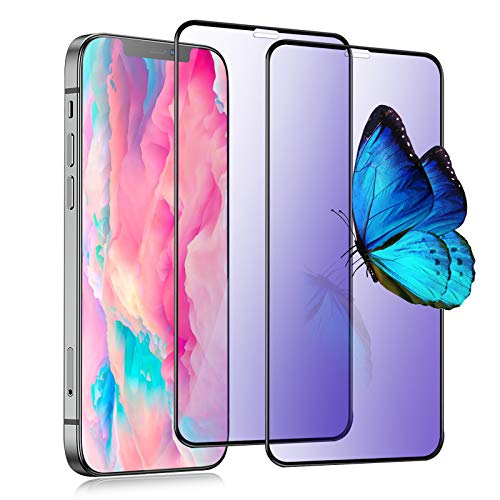 【ブルーライトカット】 iPhone12 miniガラスフィルム アイフォン12 mini フィルム iPhone12 Mini 液晶フィルム【ブルーライト/全面保護/目の疲れ軽減ぐ/旭硝子/高透過率/気泡ゼロ/指紋防止/貼り付け簡単】【2枚セット】