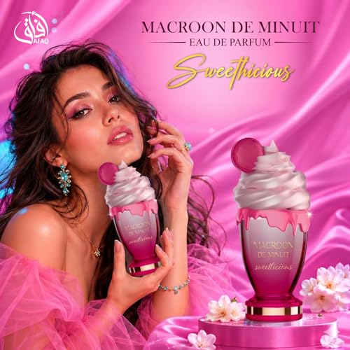 Image of Afaq Eau De Parfum Macroon De Minuit - Sweetlicious, 100ml | Floral Fruity Scent | Fragrance from France | Luxury Scent With Long Lasting Fragrance | Daily Use Unisex Perfume