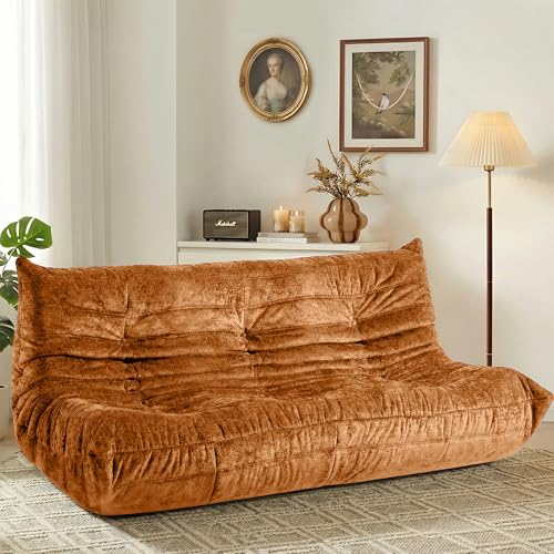 Image of HABUTWAY Giant Bean Bag Chairs Lazy Sofa for Adults,3 Seater,Brown