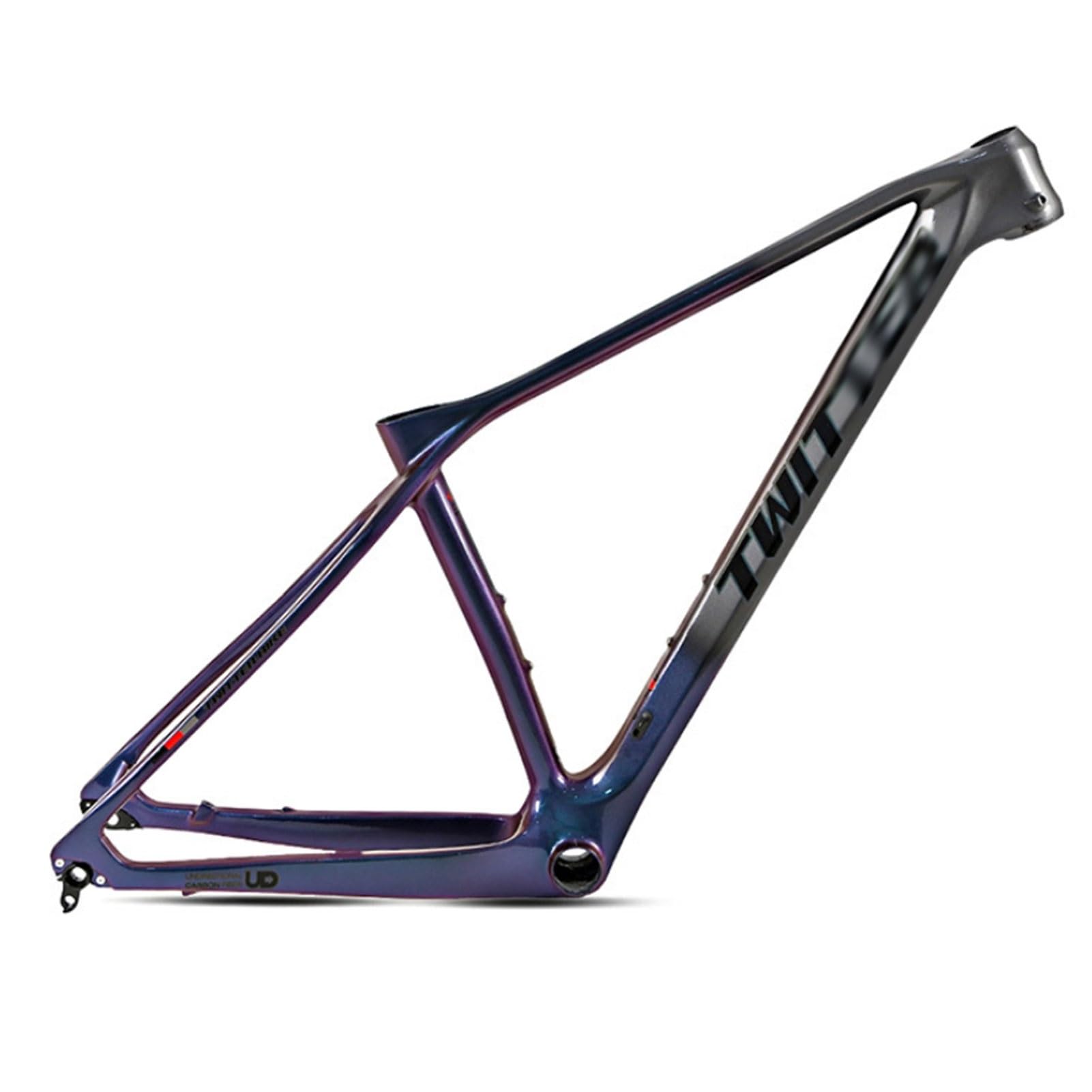 27.5in 29er Carbon Fiber Hardtail Mountain Bike Frame, 15''/17''/19'' Disc Brake Bike Frame Internal Routing Quick Release 135mm