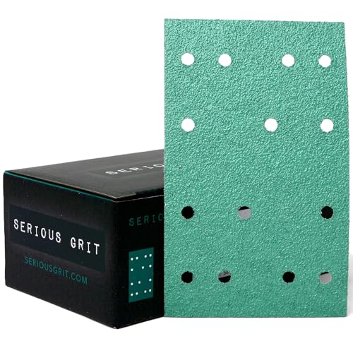 Image of Serious Grit - 3 inch x 5 inch (80x133mm) 14-Hole P60 Grit Sandpaper - 25 Pack Box