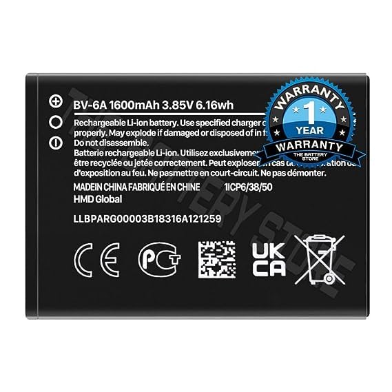 Image of Original BV-6A Battery for Nokia 8110 4G / Banana 2060 3606 5250 C5-03 Battery with 1 Year Warranty**(J0089)