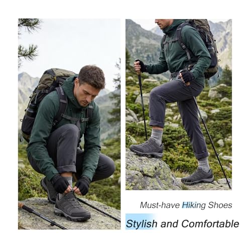 Walking Shoes Mens Lightweight Non Slip Comfortable Hiking Boots Climbing Trekking Outdoor Camping Trainers Mesh Lining Casual Men's Lace-Ups - Image 3
