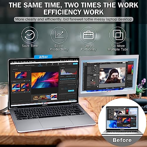 Copgain 12'' Portable Monitor For Laptop Screen Extender For 13.3'' Macbook, Designed For Macbook Screen Extender Fhd 1080P Ips Display Plug And Play P1M #TOP2