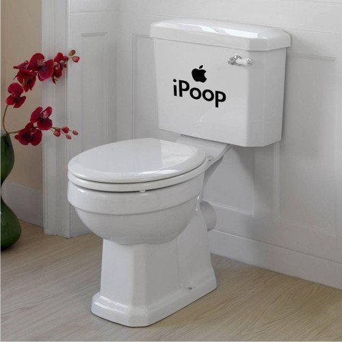 Newclew iPoop Toilet Tank Mural Art Bathroom Apple Funny Joke removable Vinyl Wall Decal Home Décor - //coolthings.us