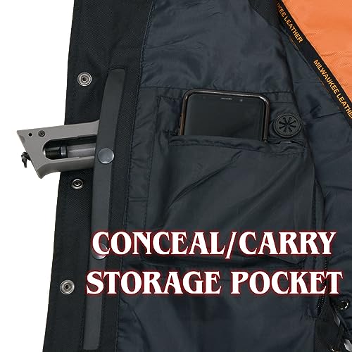 Milwaukee Leather MLM3517 Men's Black Premium Leather Classic V-Neck Side Lace Motorcycle Rider Vest3