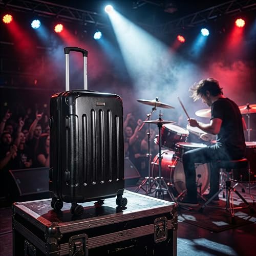 Image of AMERICAN TRAVELLER Rockstar Polycarbonate Trolley Bag | Large (28) | Lightweight Durable Hard Shell | TSA Type Lock | Anti-Theft Zip | 360 Disc Spinner Wheels | Telescopic Handle.