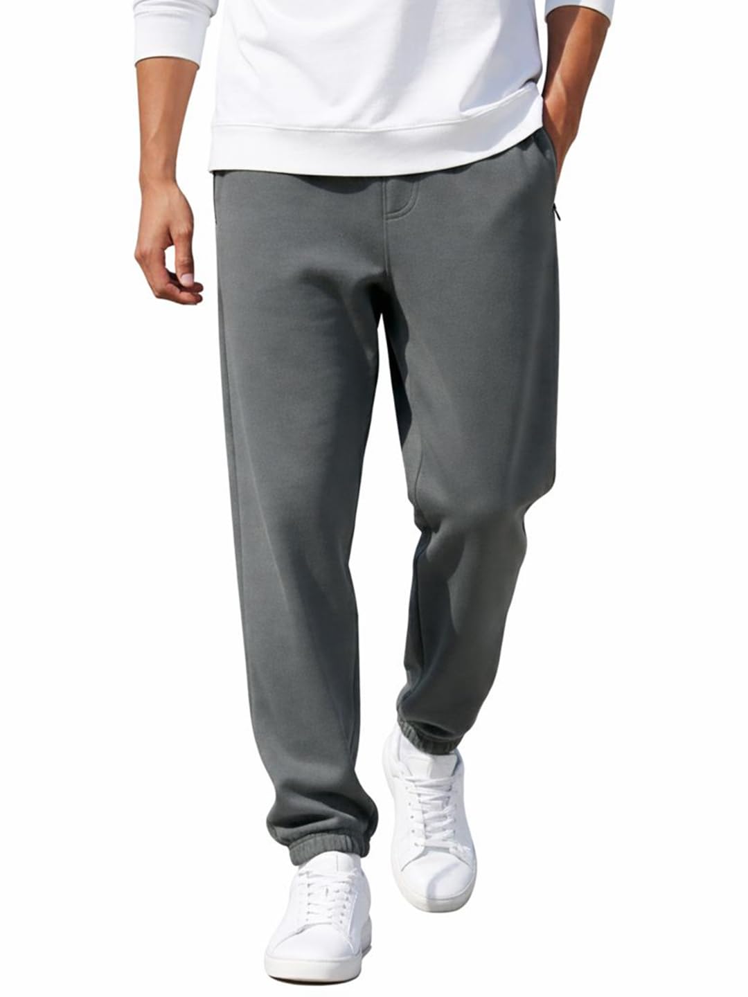 Bonkers Corner Men's Solid Oversized Fit Cotton Joggers in neutral