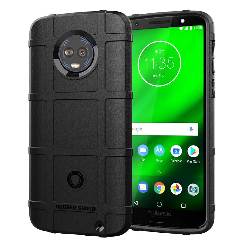 Jiajihua Funda Compatible con Motorola Moto G6 Plus Funda Blanda de TPU a Prueba de Golpes y Anti caídas Black