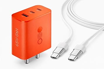 65W GaN Ultra-Fast Charger, 3 Port USB-A and USB-C, 50% Charge in 25 Minutes, Intelligent Power Distribution