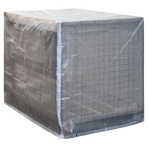 NOOR Palettenhaube für Gitterbox & Euro-Paletten 125 x 85 x 98 cm I Wasserdichte Abdeckplane mit Reißverschluss & Ösen I Reißfeste Abdeckhaube für Paletten-Boxen I Wetterresistente Folie I Transparent