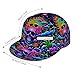 Fashionable Baseball Cap Dad Cap for Men and Women, Psychedelic Skull Sun and Moon Neon Art Adjustable Breathable Golf Cap Outwear