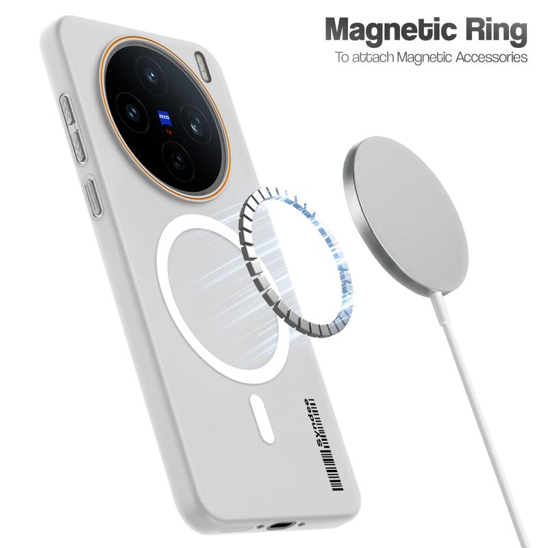 Image of Mr. Case Back Cover for Vivo X200T 5G Sleek Frosted Translucent Back with Wireless Charging Support | Anti-Scratch Shockproof Phone Case - White