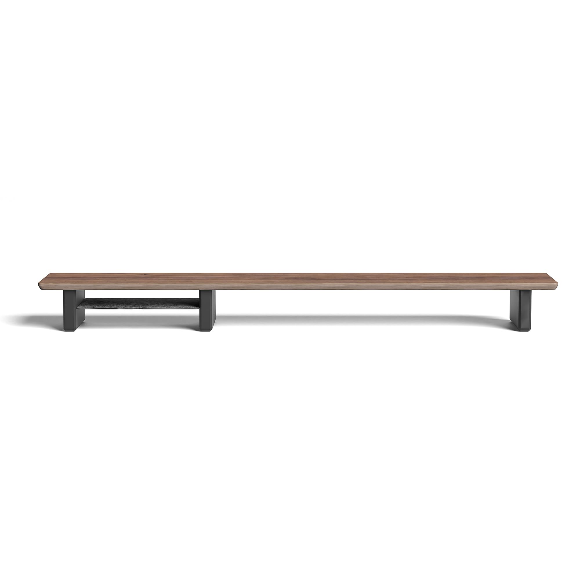 Desk Shelf Cockpit System Dual Monitor Setup Stand Walnut Wood Desk Riser Wooden Large Organiser - Walnut, Full Length v2 | 116cm