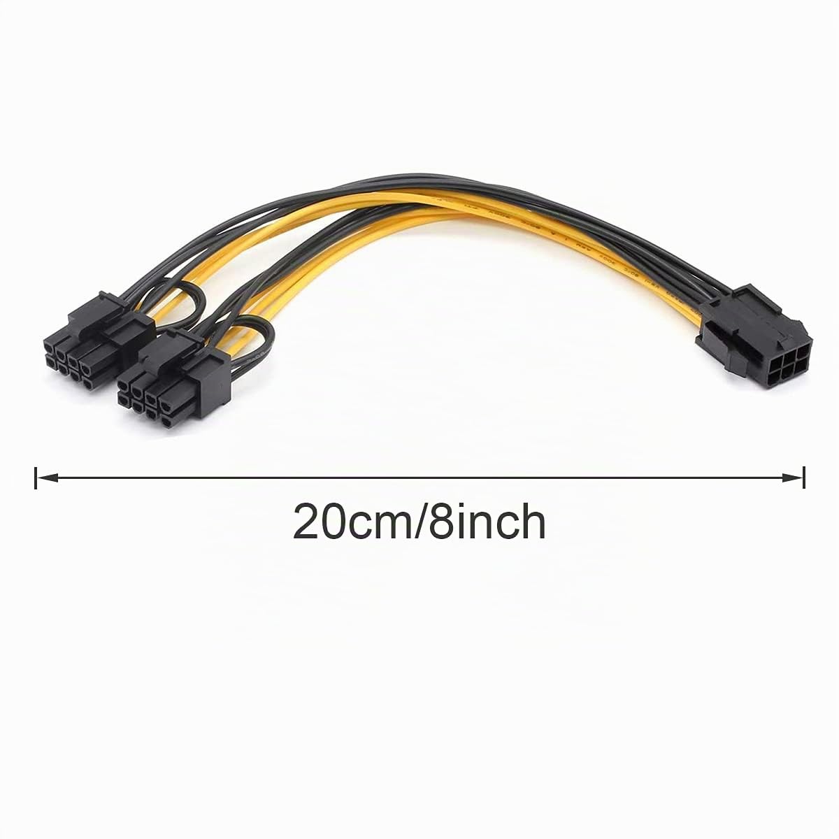 Adaptateur pour câbles d'alimentation PCIe 6 broches à 8 broches, pack de 2 adaptateurs d'alimentation 6 broches vers double PCIe 8 broches (6+2) express pour carte graphique