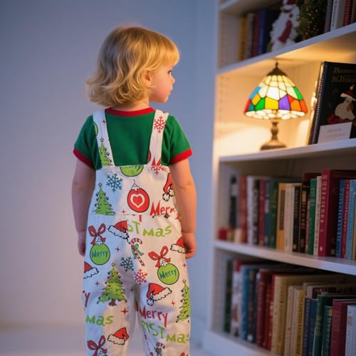 Toddler Baby Christmas Outfit Overalls Little Kid Girls Suspender Romper Jumpsuit Bell Bottom Pants Christmas Clothes4