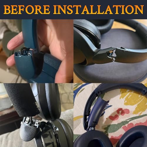 Image of SOULWIT Headband Side Cover Slider Outer & Inner for Sony WH-XB910, XB910N Extra Bass Noise Cancelling Headphones(Do Not Fit WH-XB900N), Replacement Head Band Repair Part Accessories Kit - Black