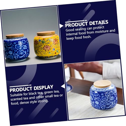 LABRIMP 製茶筒 密封保存容器 木製蓋付き 小型キャニスター 花茶や緑茶用 食品貯蔵に適した密閉ジャー お茶や調味料保存に便利で実用的なデ
