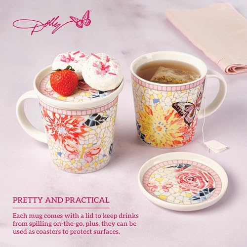 Set de 2 mugs con tapa Dolly Parton Mosaic miniatura 3