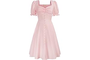 Kawaii Dress Women Summer Puff Short Sleeve Cottagecore Dress