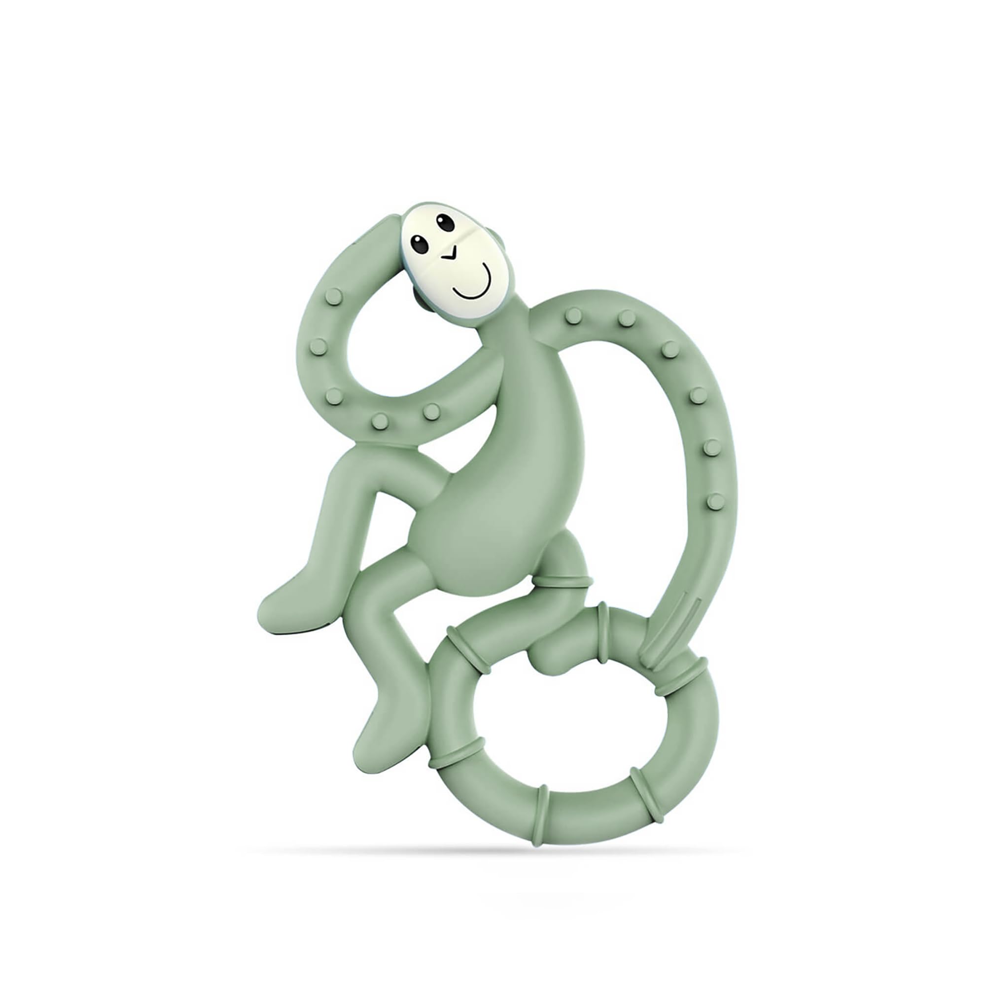 Matchstick Monkey, Antimicrobial Silicone Teether, Easy to Grip, BPA Free, 3 Months Old Plus, 10 cm, Mint Green Mini Monkey