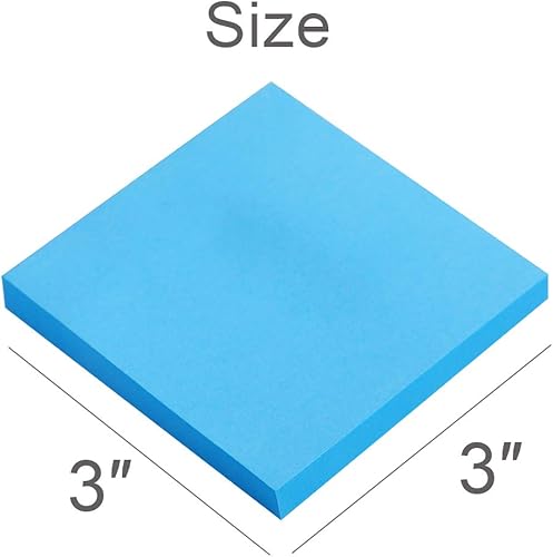 Miniatura 2 de Vanpad Notas adhesivas de 3 x 3 pulgadas, almohadillas autoadhesivas azul brillante, fáciles de publicar para el hogar, oficina, cuaderno, 8 blocs